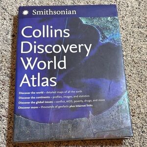 Smithsonian Collins Discovery World Atlas - Blue Cover 240 Pages 9”x12”